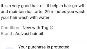 NEW AADIVASI HAIR OIL -1 Bottle Rs. 70 Or 500 Coin