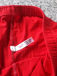 Lyra Branded Ankle Red Leggings