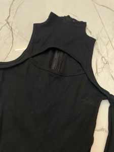 Black Ribbed Bodysuit