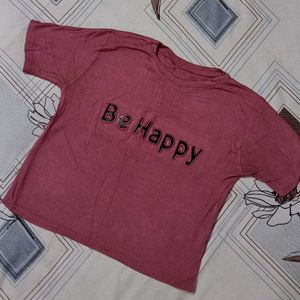 🌸 Be Happy Mauve Tee – Wear Your Mood! 🌸