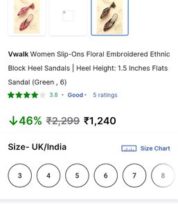 V Walk Floral Block Heel - Ethnic