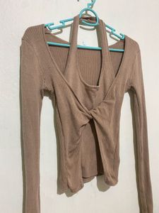 Brown Knit Co-ord Set