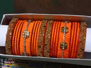 Orange Bangle Set with Hair Band