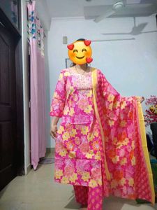 Pink Floral Salwar Kameez Suit