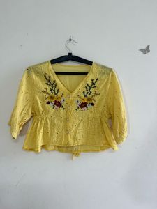 Embroidery Crop Top
