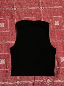 Black Ribbed Tank Top