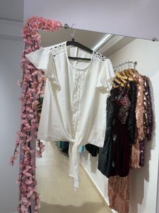 Elegant White Tie-Front Top