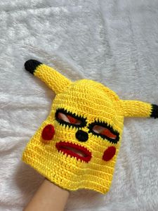 Pikachu Cosplay Crochet 🧶 Mask Cap