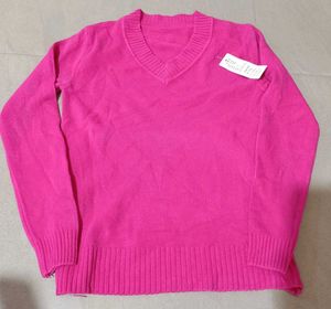 Stylish Pink V-Neck Sweater