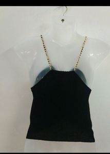 KOREAN FLOWER STYLE FRONT BACK GOLDEN CHAIN TOP