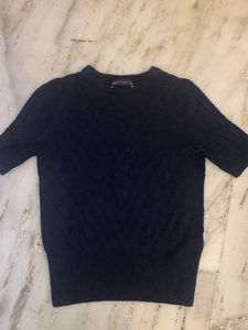 Marks & Spencer Navy Blue Ribbed Classic Top