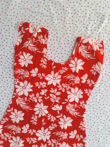 Red Floral Kurti M Size