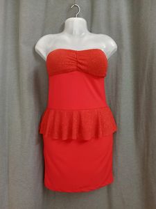Hot Red Padded Tube Mini Dress For Women&#39;s