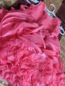 Coral Ruffle Party Dress