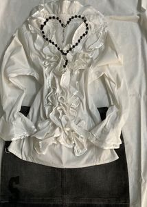 White Rufflecore Fitted Shirt🧚