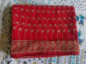 Sell Offer On Red Zari Worked Saree 💥🎉🎊