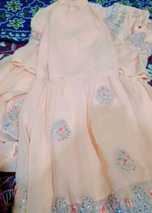 Peach Embellished Party Dress