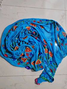 Embroidered Blue Dupatta
