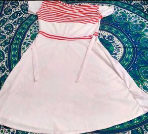 Red &amp; White Striped Dress