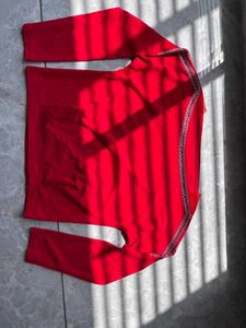 Red Long Sleeve Top