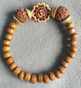 Om Bracelet Combo | Wooden,Black Beads|Rudraksha