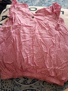 Pink Ruffle Sleeve Blouse