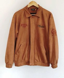 Retro Suede Bomber Jacket