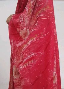 Dark Pink Floral Saree
