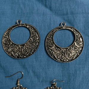 Silver Tone Statement Earring Bundle