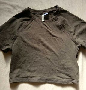 Grey Cropped Baby Tee