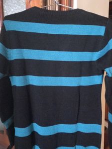 Black And Blue Stripped Long Sweater