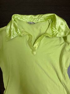 satin collar and cuff y2k top