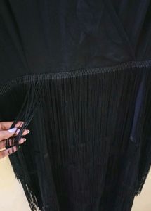 SHEIN Surplice Neck Layered Fringe Dress.