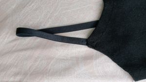 Black Crop Top Thin Straps. Extra Small Size Comfortable Material. Thin Straps. 349 Rupees