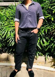 Max Men&#39;s Printed Slim Fit Casual Shirt