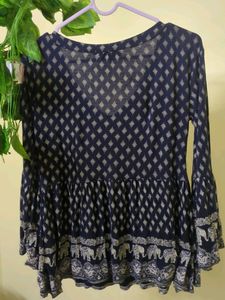 Navy Blue Empire Top