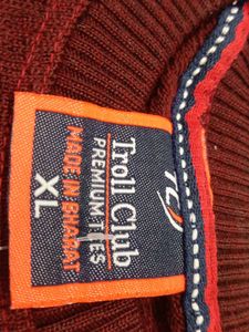 Troll Club Maroon Pullover Sweater