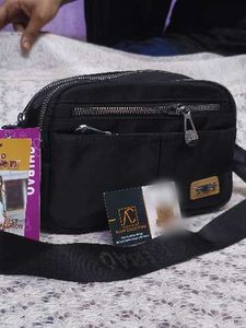 Stylish Black multi zipper Crossbody Bag