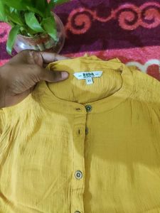 Full Lenght Mustard Forck Sleevless