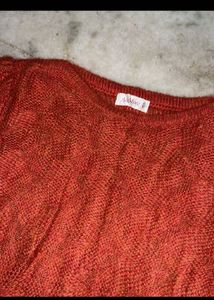 Rust Knit Pullover Sweater