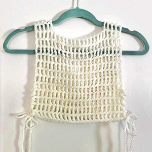 Crochet Knit Tie Top