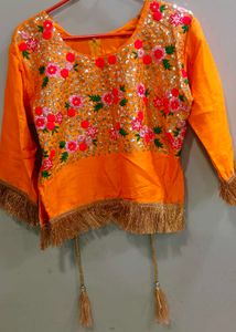 Embroidered Golden Lehnga
