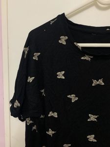 black butterfly printed tshirt