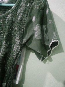 Floral Print Olive Green gown