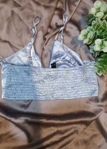 Silky Blue Crop Top