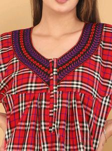 Red Plaid Nighty Cotswool Winter