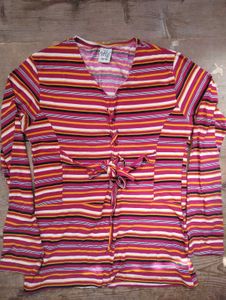 Striped Tie-Front Top