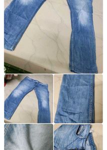 combo each 199 Blue Denim Wide Leg Cargo Pants