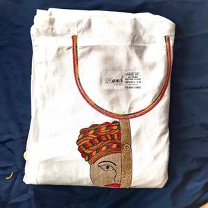 Pure Cotton Kurta with Rajasthani Face Embroidery