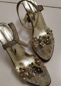 Golden Pencil Heels